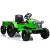 otroski traktor s prikolico 12v zelen