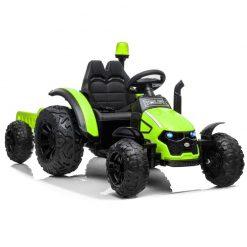 traktor na akumulator s prikolico zeleni