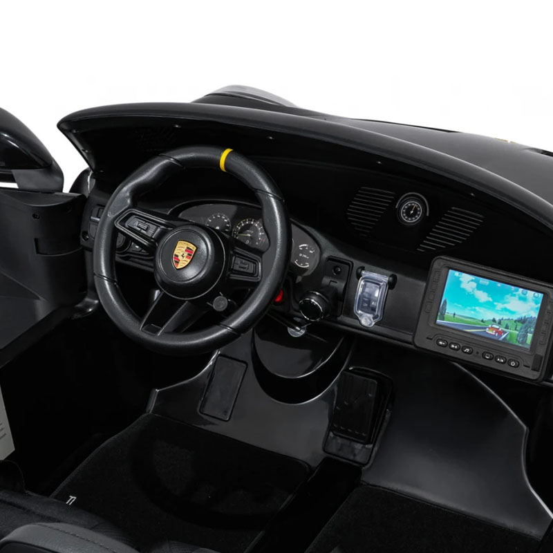 Avto na akumulator dvosed Porsche GT3 800W - MP4 - Črni - slika 6