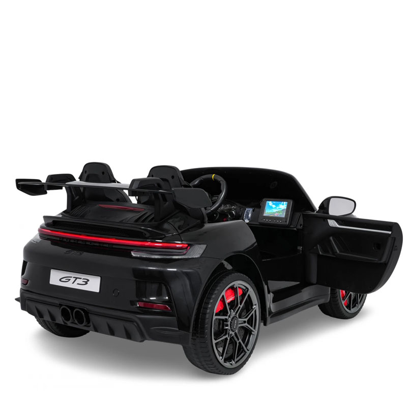 Avto na akumulator dvosed Porsche GT3 800W - MP4 - Črni - slika 4