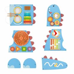 Lesena stenska manipulativna tabla Dinozaver Montessori FSC - slika 3